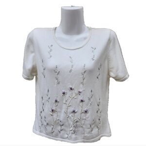 Embroidered Knit Top